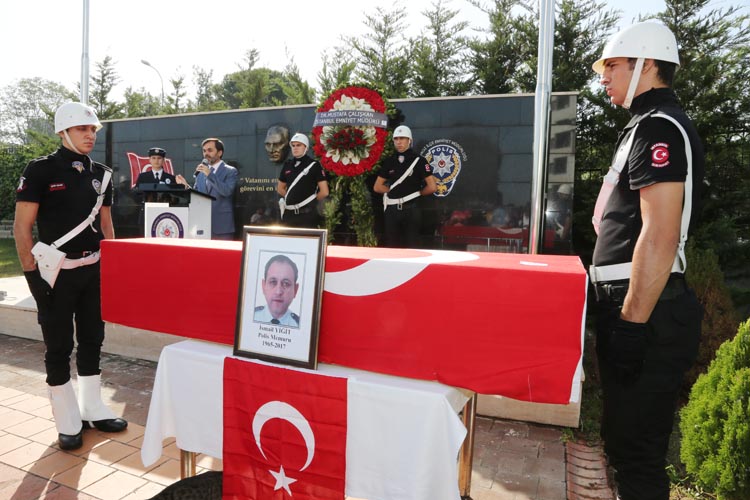 Beykoz'da vefat eden polis memuruna son görev