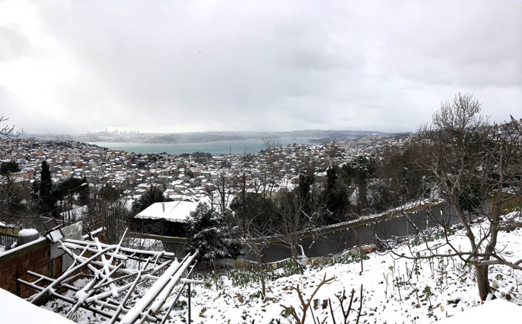 Beykoz'un dört bir yanından kar manzaraları