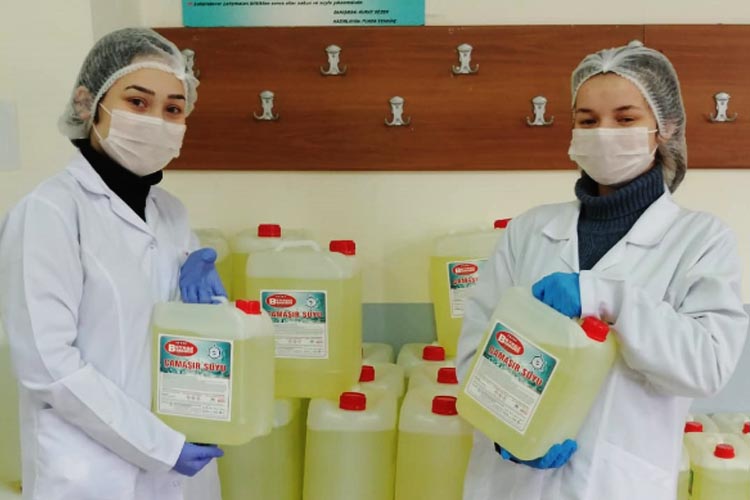 Beykoz'da dezenfektan üretimi başladı