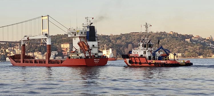 Beykoz açıklarında arızalanan 104 metrelik gemi kurtarıldı