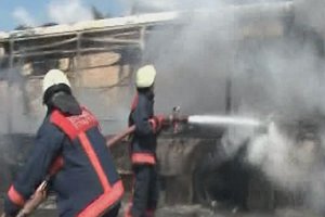 Kavacık'ta Halk Otobüsü yandı... 3 ölü