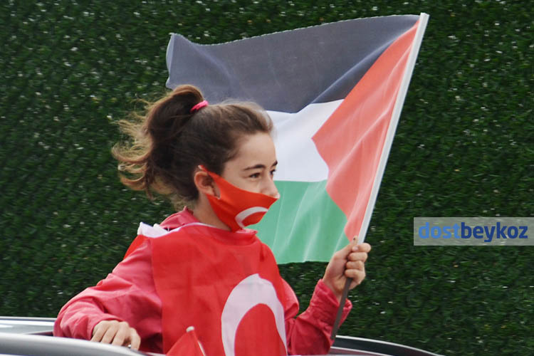 Beykoz'dan Filistin'e destek İsrail'e lanet