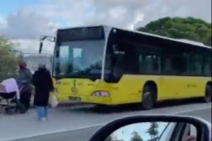 Beykoz’da bozulan otobüs vatandaşa işkence oldu