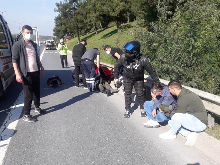 Beykoz Kavacık'ta motosiklet kazası 2 yaralı