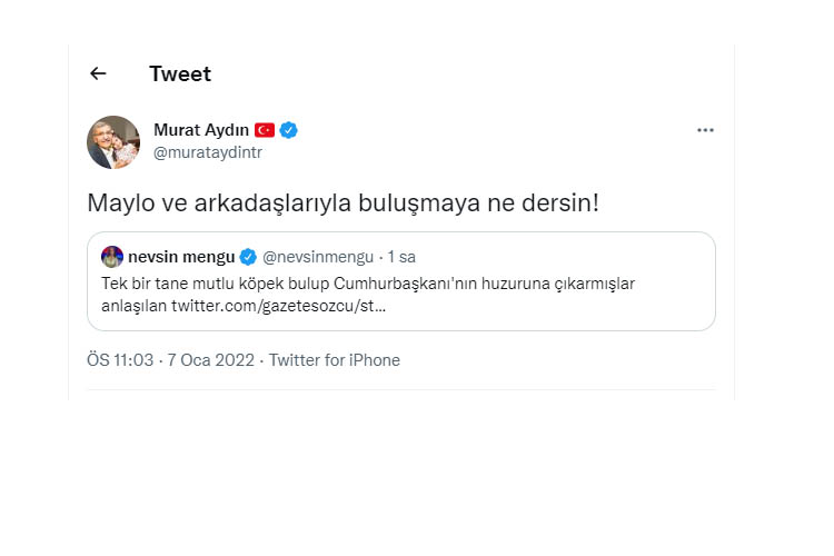 Murat Aydın'dan Nevşin Mengü'ye Beykoz daveti