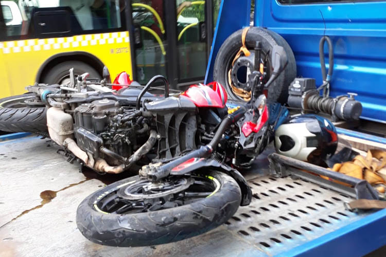 Beykoz'da motosiklet kazası, 1 yaralı