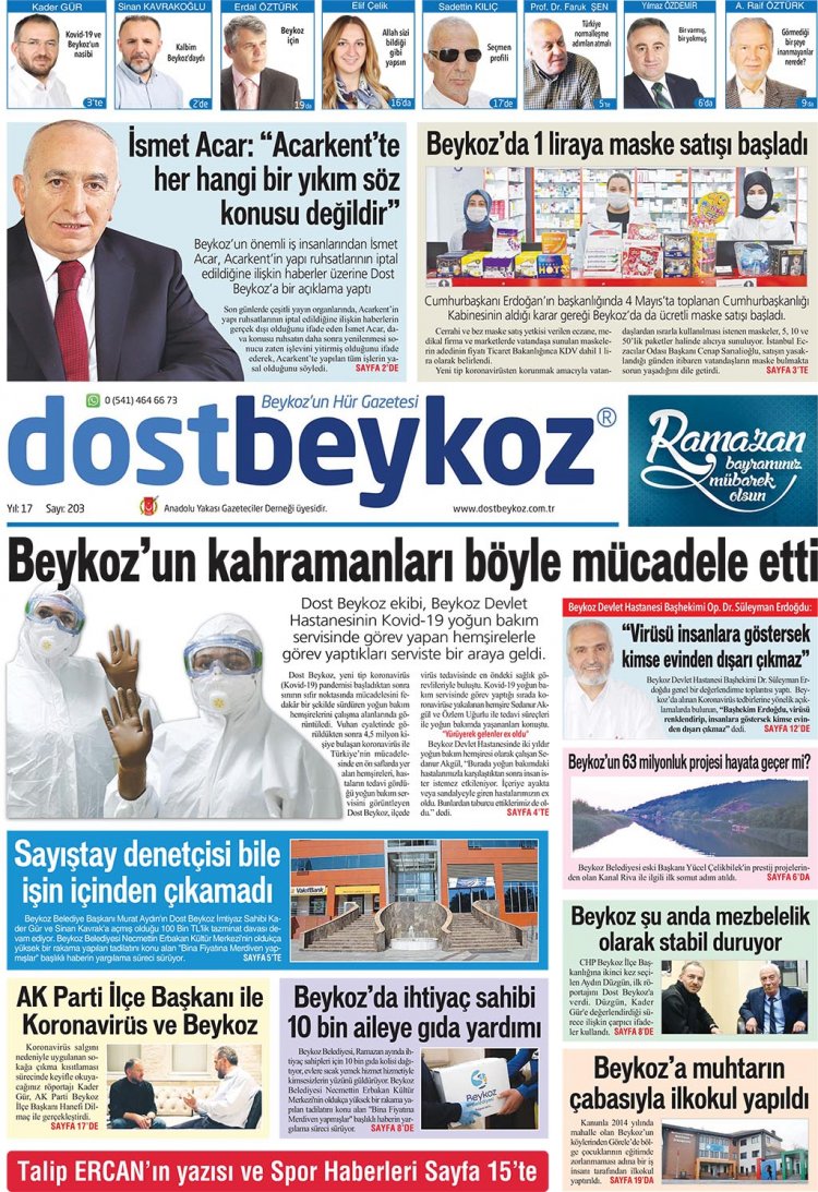Dost Beykoz Gazetesi Mayıs 2020... 203. Sayı	