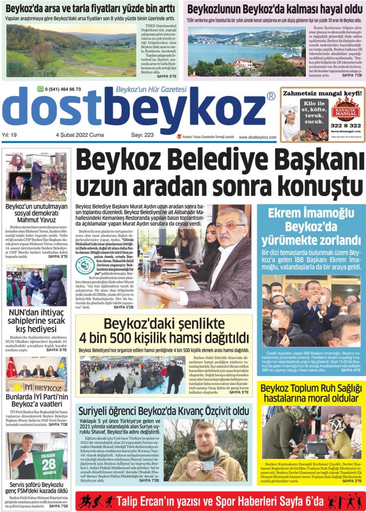 Dost Beykoz Gazetesi Şubat 2022... 223. Sayı