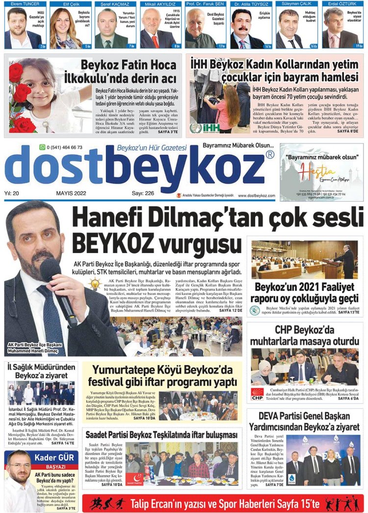 Dost Beykoz Gazetesi Mayıs 2022... 226. Sayı