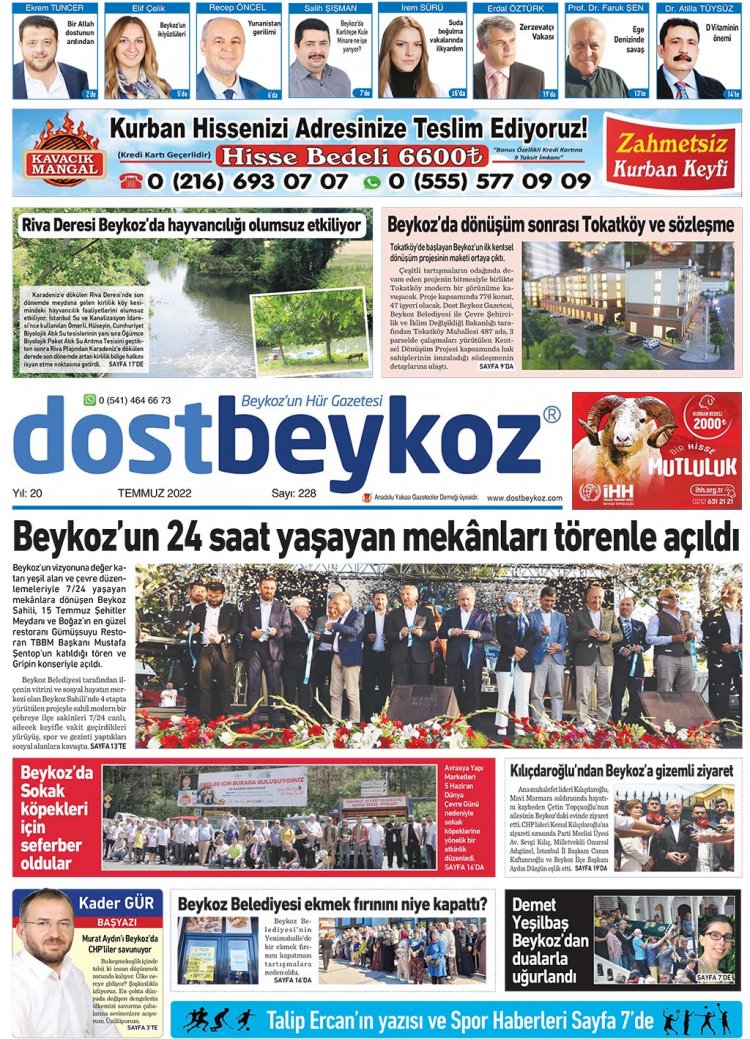 Dost Beykoz Gazetesi Temmuz 2022... 228. Sayı