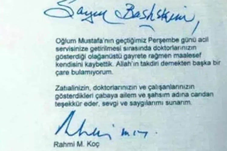 Rahmi Koç'un Beykoz'a mektubu yeniden gündemde