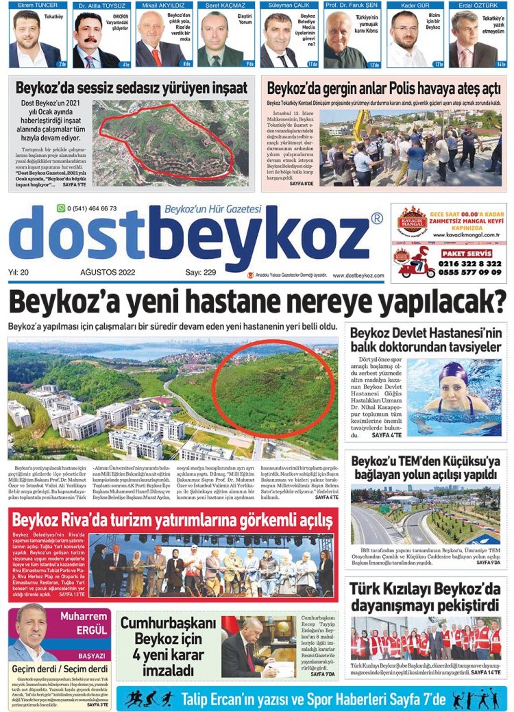 Dost Beykoz Gazetesi Ağustos 2022... 229. Sayı