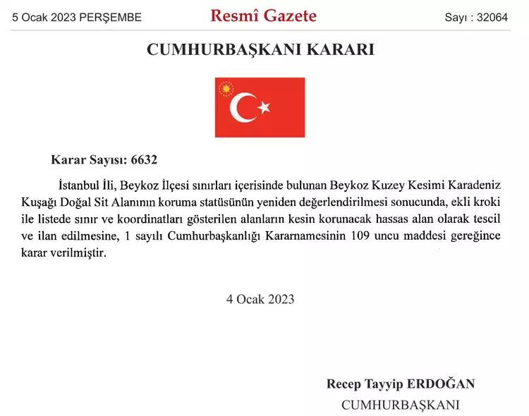Cumhurbaşkanı Erdoğan Beykoz için bir imza daha attı