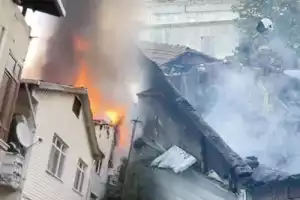 Beykoz İncirköy Mahallesindeki iki katlı binada yangın çıktı