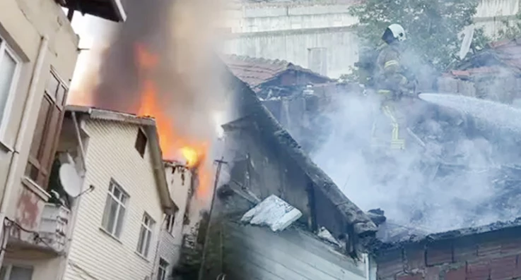 Beykoz İncirköy Mahallesindeki iki katlı binada yangın çıktı