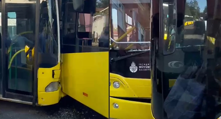 Beykoz’da iki İETT otobüsü kafa kafaya çarpıştı