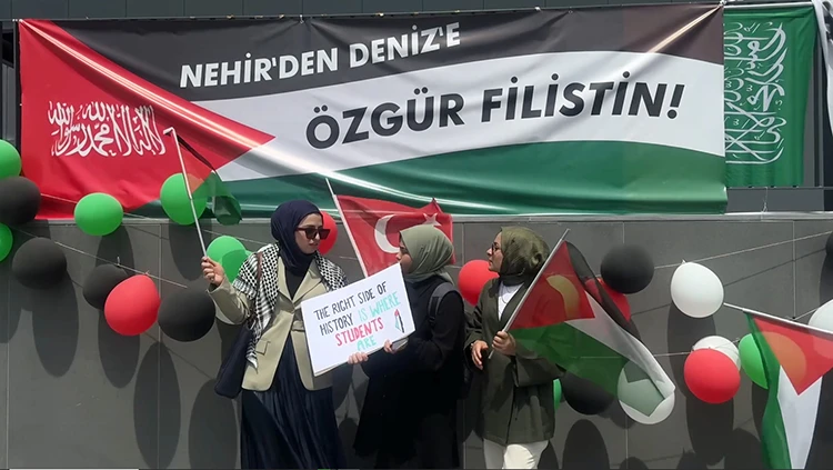 Beykoz’da öğrenciler Gazze için eylem yaptı