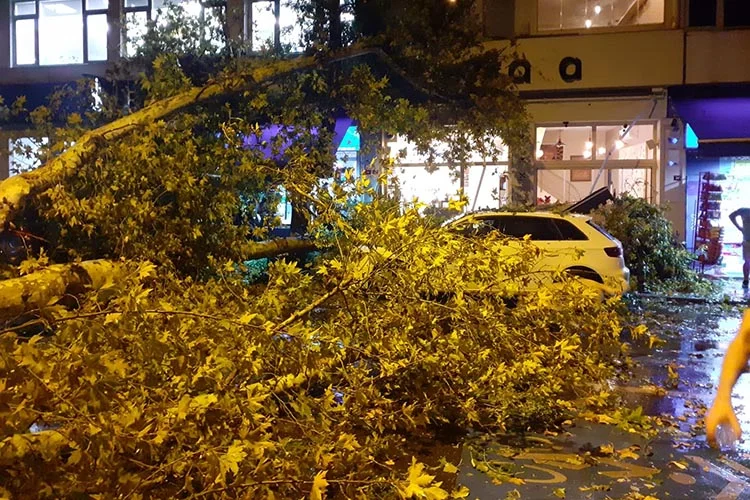 Akşam saatlerinde İstanbul Anadolu Yakasında etkili olan sağanak yağış Beykoz’da