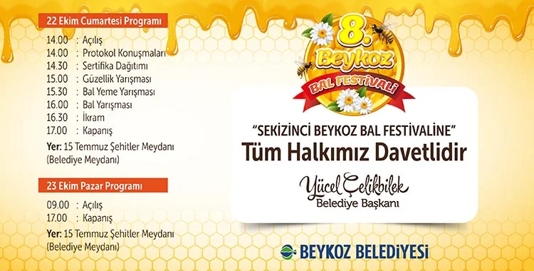 Beykoz Belediyesi her yıl geleneksel olarak yaptığı Bal festivali bu