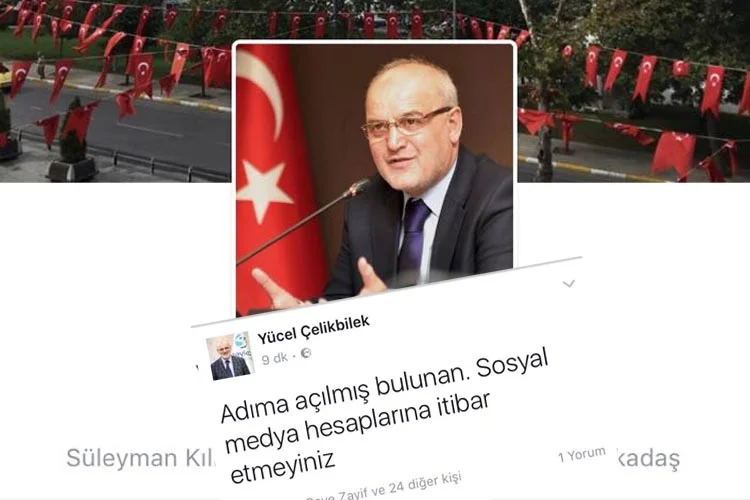 Beykoz Belediye Başkanı Yücel Çelikbilek, sosyal paylaşım ağları üzerinden adına