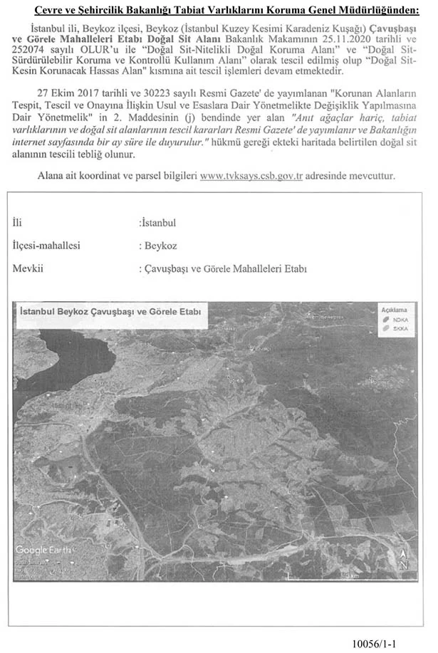 Beykoz Çavuşbaşı bölgesinin imarında yeni gelişme 1 beykozcavkorumadb1 yIraaoURka