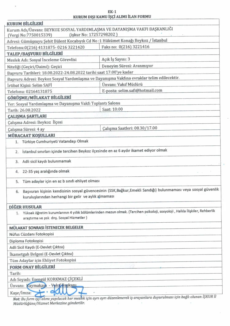 Beykoz Kaymakamlığı geçici işçi alacak 1 beykozsosydb2 t9Yr4lyoAQ