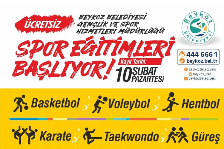 Beykoz Belediyesi ilçe halkının sporla iç içe olması, sağlıklı nesillerin