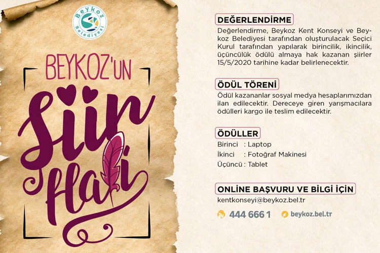 Beykoz Kent Konseyi tarafından düzenlenen Beykoz’un Şiir Hali isimli şiir