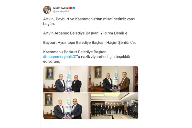 Artvin, Bayburt ve Kastamonu'dan ilçe Belediye Başkanları Beykoz Belediye Başkanı