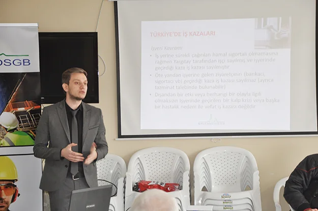 BEYÇANDER'in Ortaçeşme'de bulunan merkezinde gerçekleştirilen 'İş Güvenliği' başlıklı sunumda evsahibi