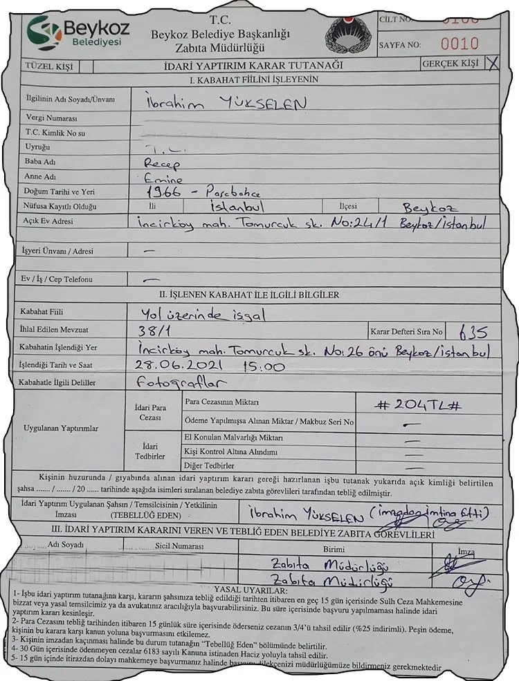 Beykoz’da vatandaşa tekerlekli sandalye cezası 3 ceza 5 kdn4oJBeZf