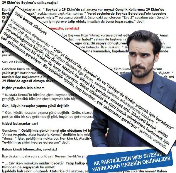 Yaklaşık bir ay önce CHP Beykoz Gençlik Kolları Başkanı Ege