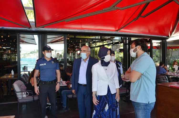 Türkiye'nin 81 ilinde eş zamanlı olarak gerçekleştirilen Kovid-19 denetimlerinde Beykoz