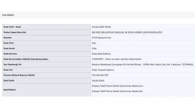 Beykoz Belediyesi'nin düzenlediği saha ve spor malzeme alımı ihalesine katılım