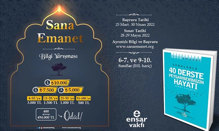 Ensar Vakfı’nın Türkiye genelinde gerçekleştirmeyi planladığı “Peygamberimizin Hayatı” temalı bilgi