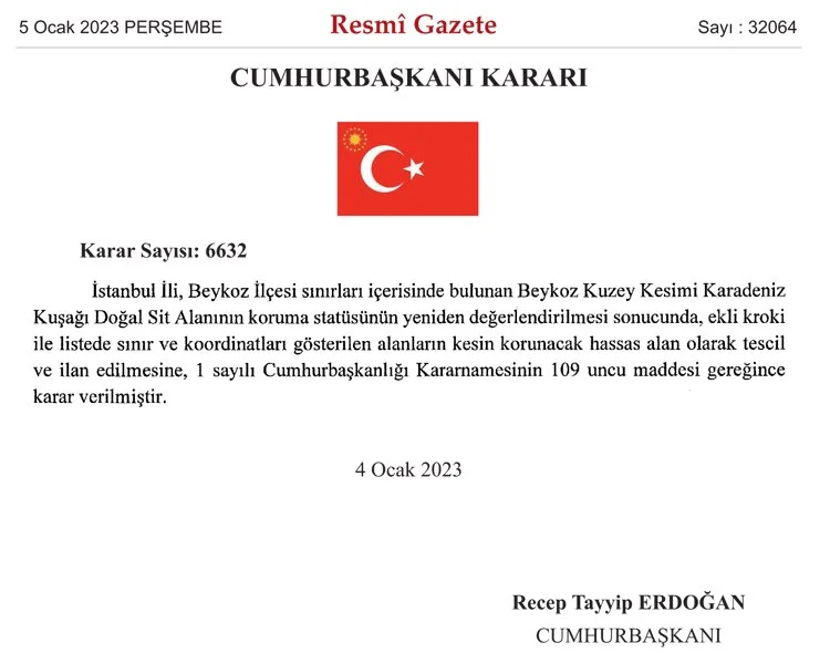 Beykoz’un üç mahallesini kısmı olarak ilgilendiren Beykoz Kuzey Kesimi Karadeniz