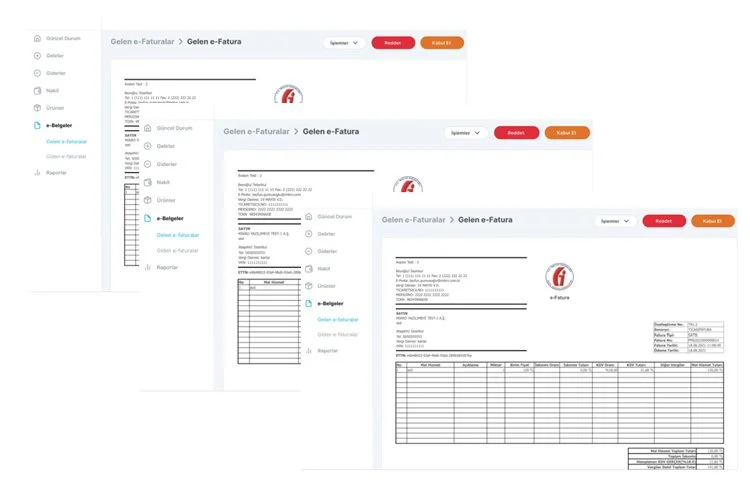 Müşteri ve tedarikçiler arasındaki mali işlemleri belgelendirmek üzere çevrim içi