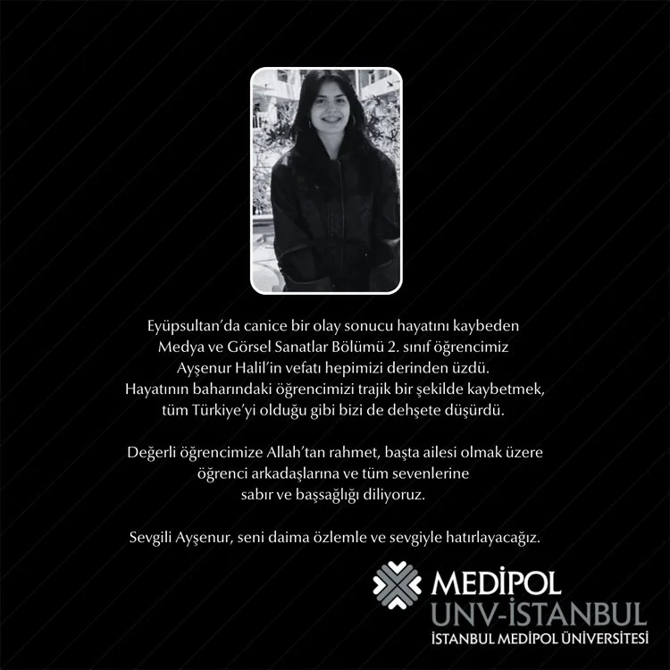 Eyüpsultan'da meydana gelen olayda Beykoz'da üniversite okuyan 19 yaşındaki Ayşenur