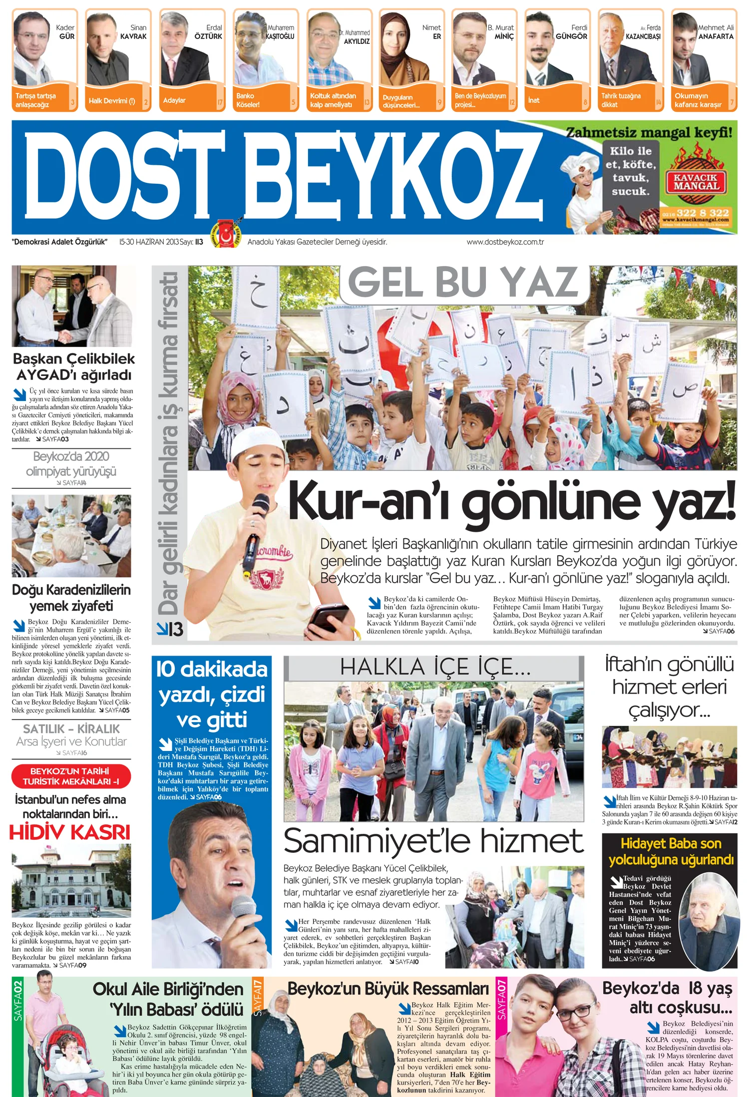 Dost Beykoz Gazetesi, Haziran 2013, 113. Sayı