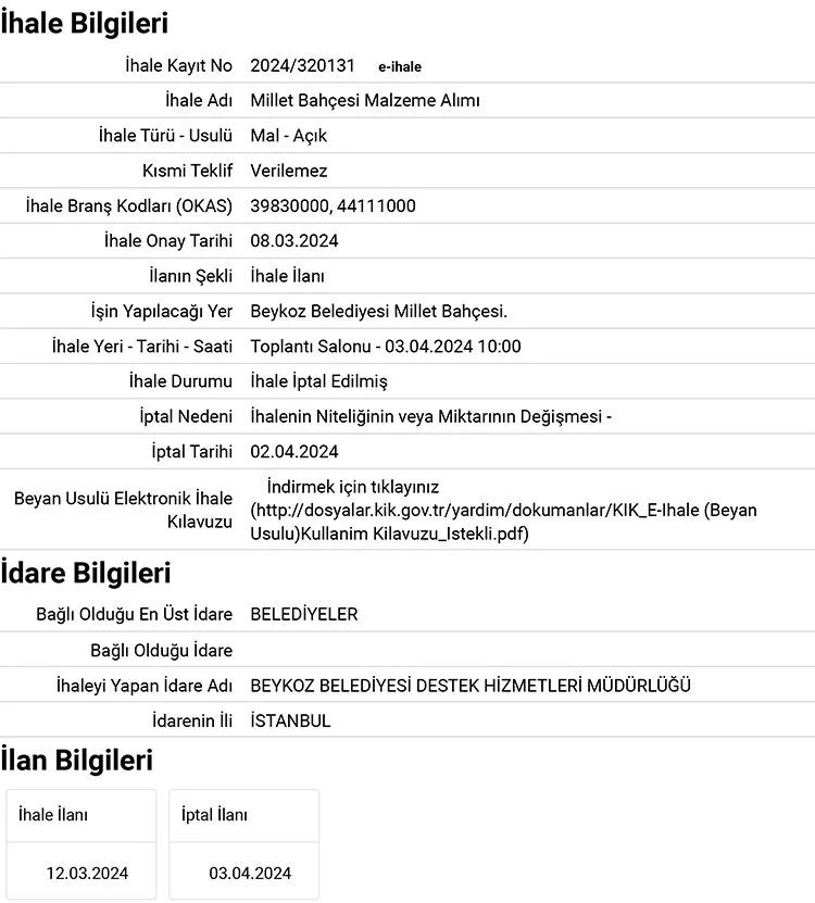 Beykoz Belediyesi seçimden önce 2 ihaleyi iptal etmiş 3 ihale 4 6vZ8y Vg4N
