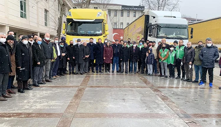 İyilik dolu tırlar Beykoz’dan dualarla uğurlandı 6