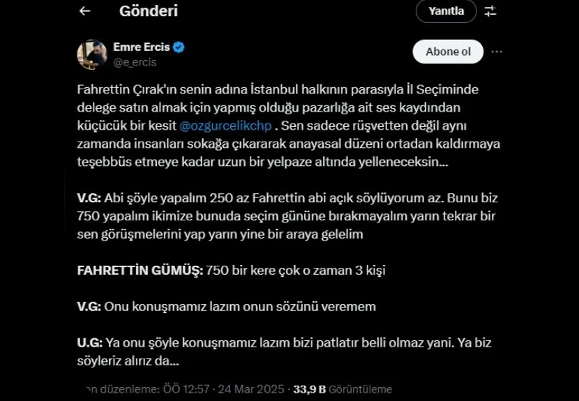 CHP İstanbul İl Başkanlığı'nın 8 Ekim 2023'te yapılan kongresinde bir