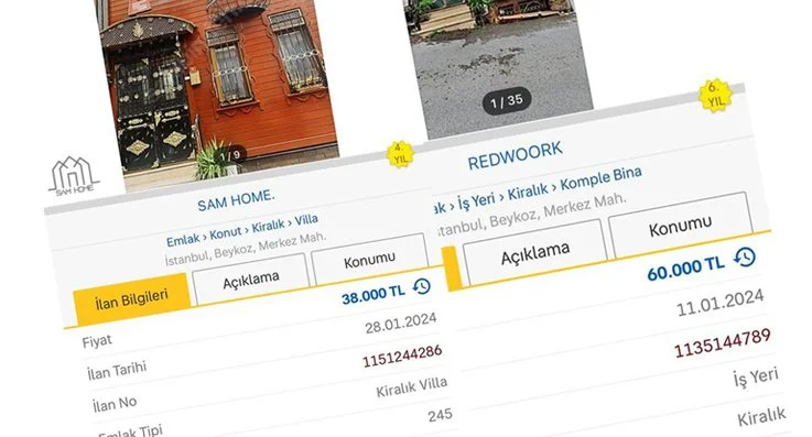 Beykoz Merkez Mahallesindeki bir evin aynı uygulama üzerinden farklı ve