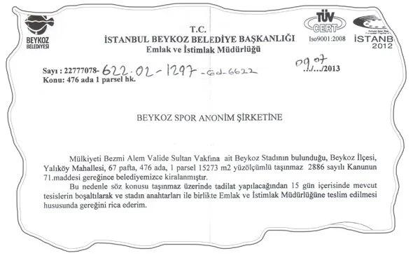 Beykoz 1908 A.Ş Futbol Takımı’nın müsabakalarını oynadığı "Kelle İbrahim" Stadının