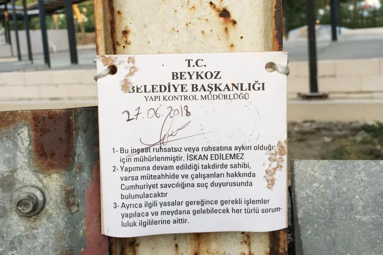 Beykoz’daki kaçak kafeterya inşaatı mühürlendi 3
