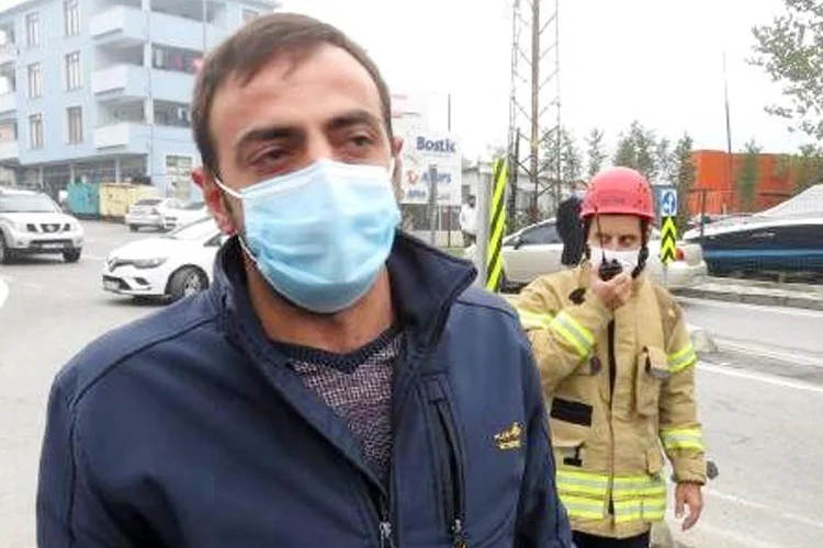 Beykoz'un Çavuşbaşı bölgesinde meydana gelen trafik kazasında. araç içinde sıkışan