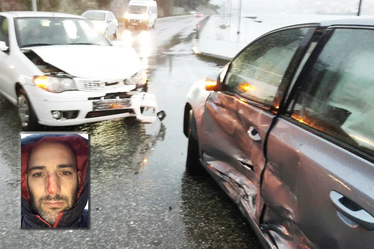 Beykoz Kanlıca sahil yolunda maddi hasarlı bir trafik kazası yaşandı.