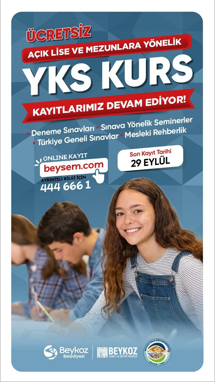 Beykoz’da ücretsiz üniversite hazırlık kurs kayıtları başladı 2
