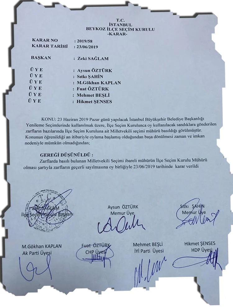 Bazı sandıklarda eski milletvekili seçimlerine ait mühürlü zarfların kullanıldığının anlaşılması