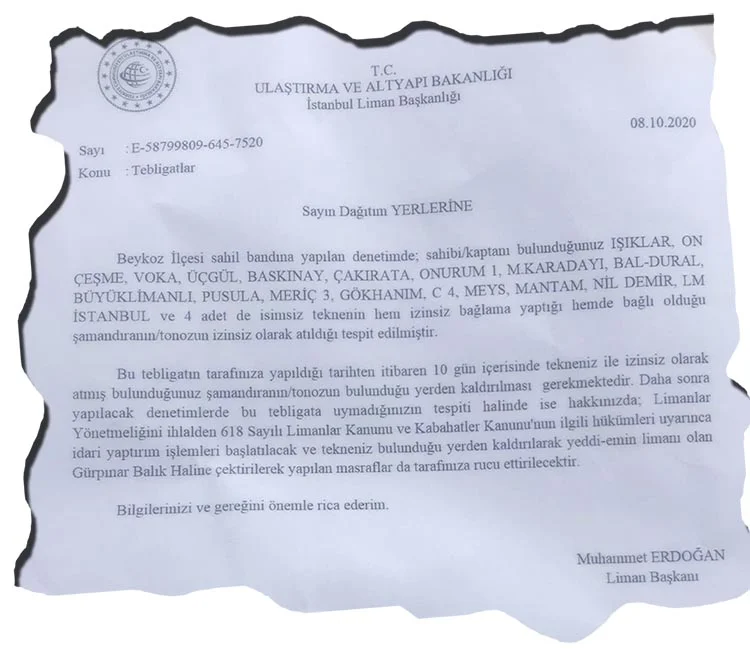 Beykoz’un teknelerine bir darbede liman başkanlığından 3 kupur tekne JjGEoD9sjw